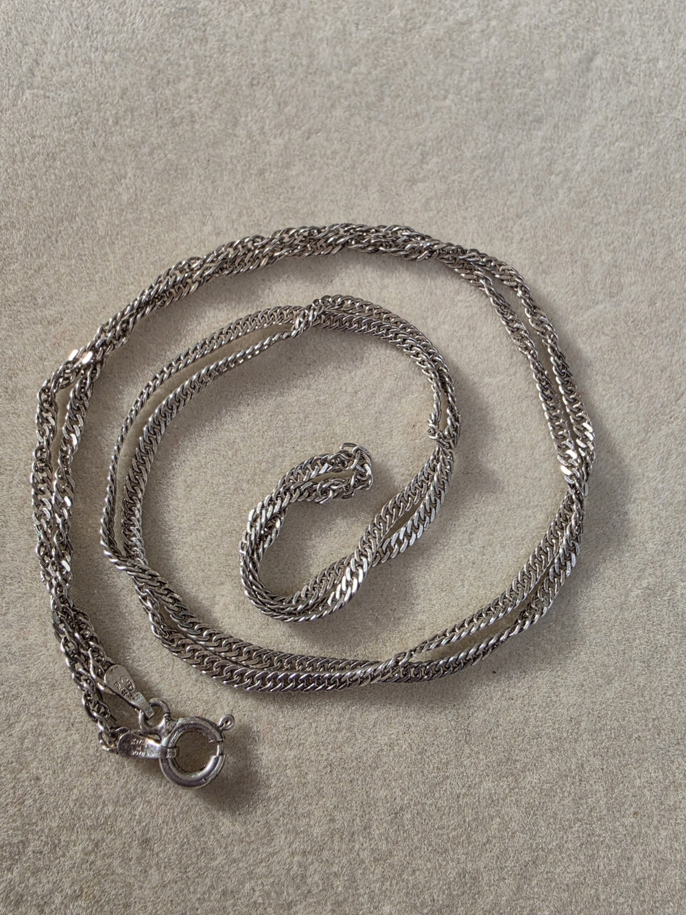 Italian 925 Sterling Silver Singapore Chain Necklace • 24" • 4.80g